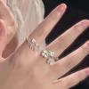 Exquisite Blossoms Rings Adjustable White Flower Open Rings Dainty Accessory