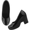 Shoetopia Solid Black Pumps For Girls-Eu39