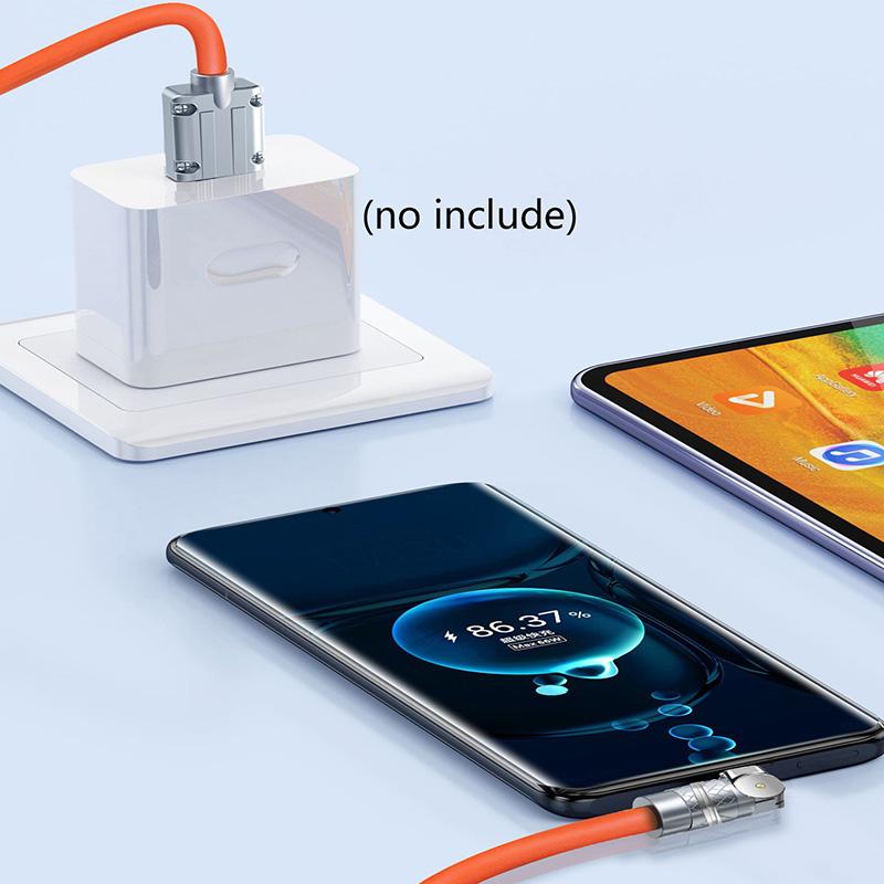 120W 6A Super Fast Charging USB To iOS Liquid Silicone Cable For Apple iPhone 14/13/12/11 Pro Max/XS/XR iPad Data Line USB Cable