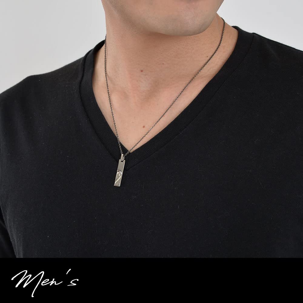 Close to Me Pair Blue 925 Sterling and Love Overlapping Unavailable Necklaces, Diamond, Silver, Men's Women's Set, Forever, Pair, SN13-125-126