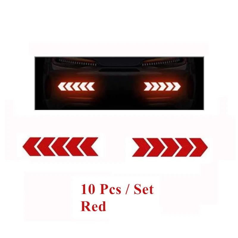 4/20pcs Car Reflective Arrow Sticker Safety Warning Sticker for Car Bumper Trunk Reflector Hazard Tape Car Styling Luminous Film