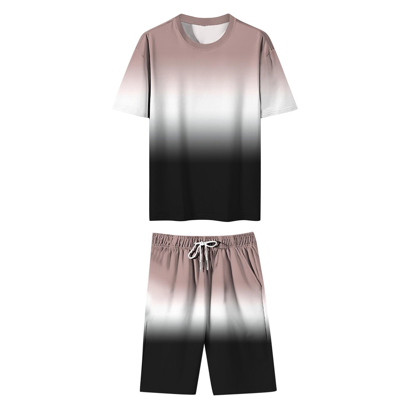 

Новый мужской и женский повседневный спортивный комплект с градиентными цветами, цифровая 3D-печать | Футболка 6XL