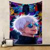 "White-Haired Anime Character Tapestry" Patterned Tapestry Decorative Wall Hanging, Home Bedroom Living Room Decor