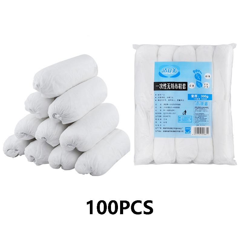 100Pcs Disposable Non-Slip Shoe Covers Thick Nonwoven Arctic-Proof Degradable for Home Hospital Visits Banya Sauna Protection