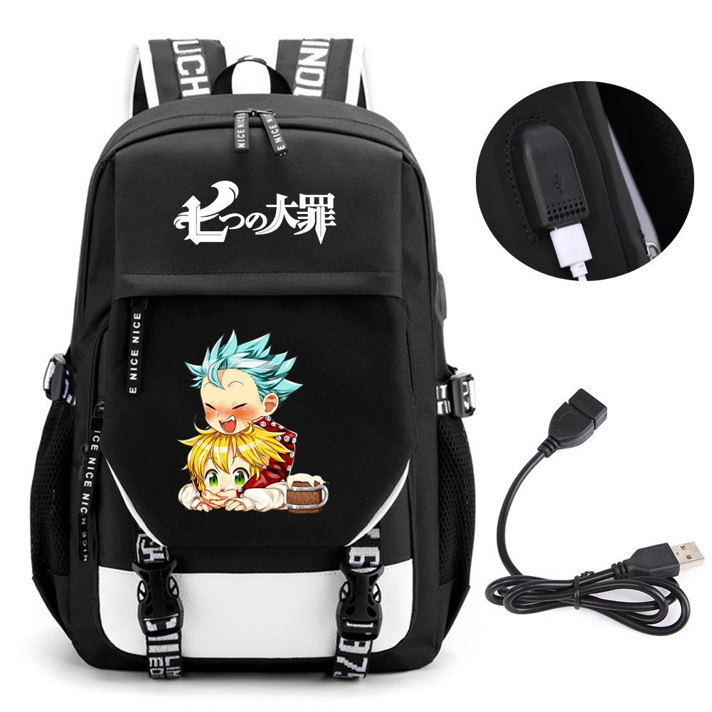 Animation Seven Deadly Sins Backpack Casual Backpack Student School Bag Men'S And Women'S Printed Computer Bag Travel Bag