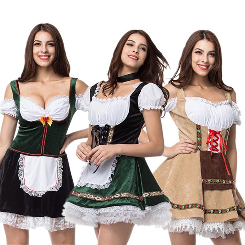 Oktoberfest Plus Size Bar Maid Costume - Halloween German Beer Girl Dress
