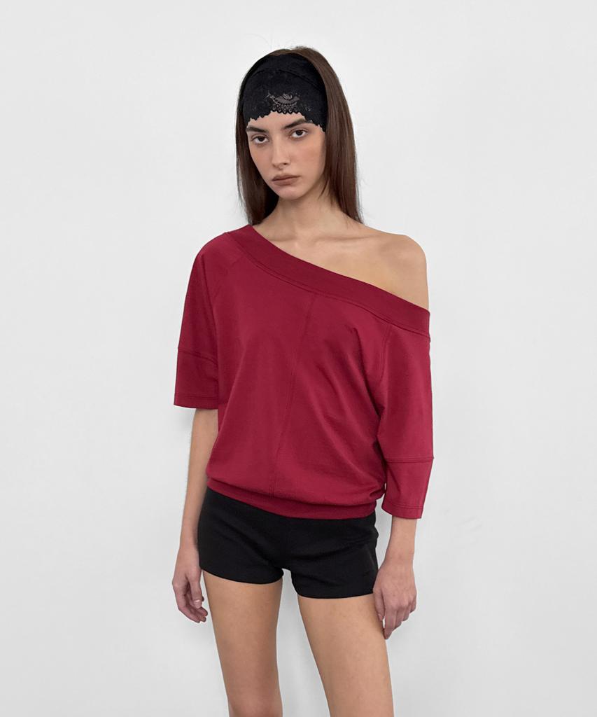 Saendeulig Multi-Neck Tee_Wine
