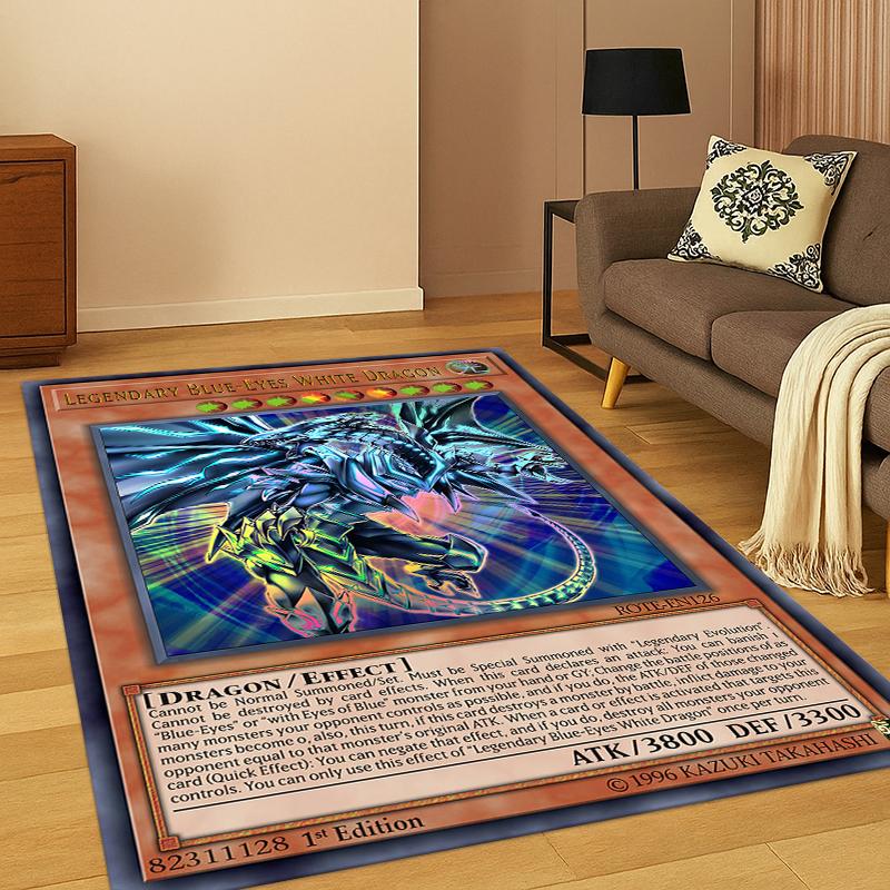 Anime Yu-Gi-Oh Monsterkarte Cartoon Teppich Teppich für Schlafzimmer Wohnzimmer Sofa Fußmatte Heimdekoration, Kinder Spielbereich Teppich Rutschfest Geschenk