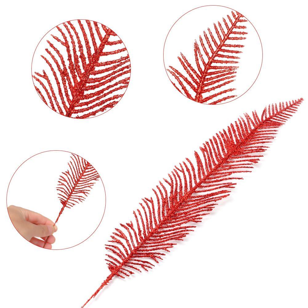 

Favors Glitter Ornament Feather Leaf Glittery Artificial Plant Feather Leaf Christmas Tree Flowers синій