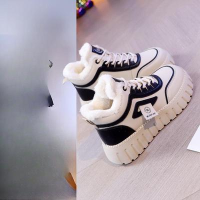 Velvet High Top Snow Boots for Women, Winter New Style, Student Korean Version, Warm and Casual Thick Soled Cotton Shoes