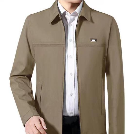 Men Coat Solid Color Turn-down Collar Loose Cardigan Spring Jacket