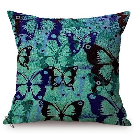 Colorful Butterflies Harmony Sofa Decoration Cushion Cover Butterfly Abstract Graffiti Nordic Cotton Linen Pillow Case Cojines