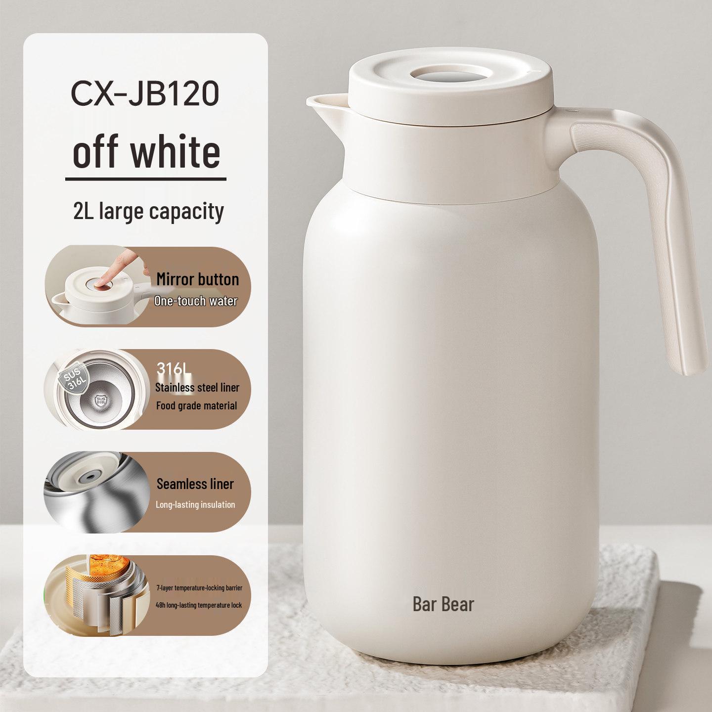 

Little Bear Large Capacity Stainless Steel Thermos Bottle for Dorms and Households CX-JB120