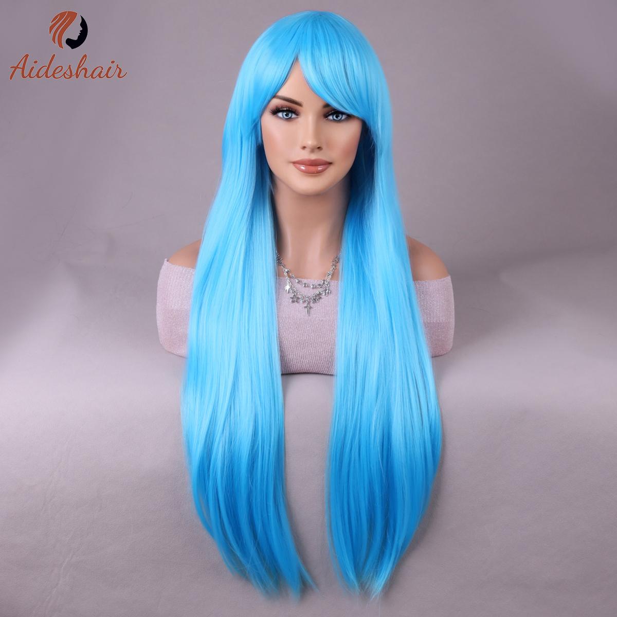 Witte pruik met pony Natuurlijke Lengte Stevige pruik voor dames Hittebestendige Vezel Synthetische pruik voor dagelijks gebruik Cosplay (28 inch) 28inches&1pc