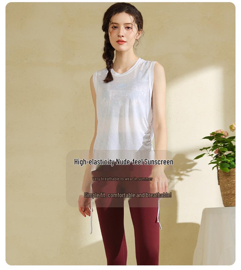 Quick-Dry Sleeveless Active Tank with Drawstring Sides