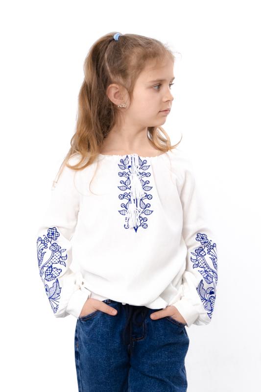 Girls' Long Sleeve Embroidered Blouse - Traditional Ukrainian Vyshyvanka Any Season 6480-070-22 HC