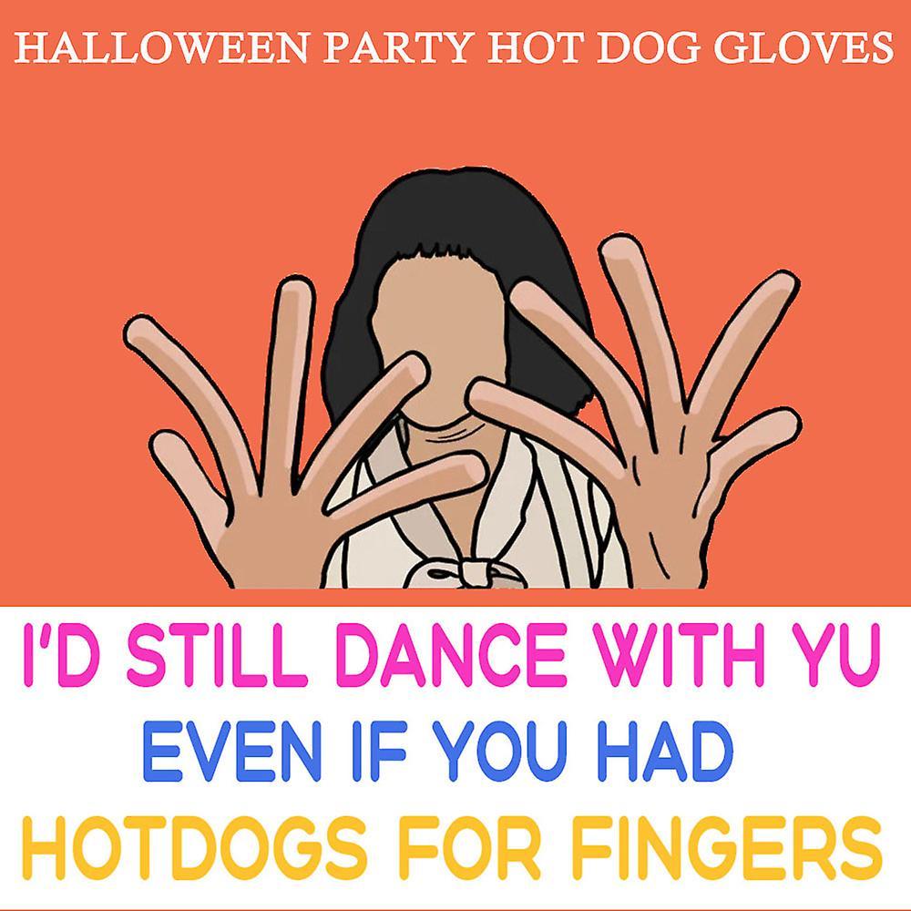 Hot Dog Fingers Letex Gloves for Halloween Creepy Dress-up Costume Props for Costume Parties
