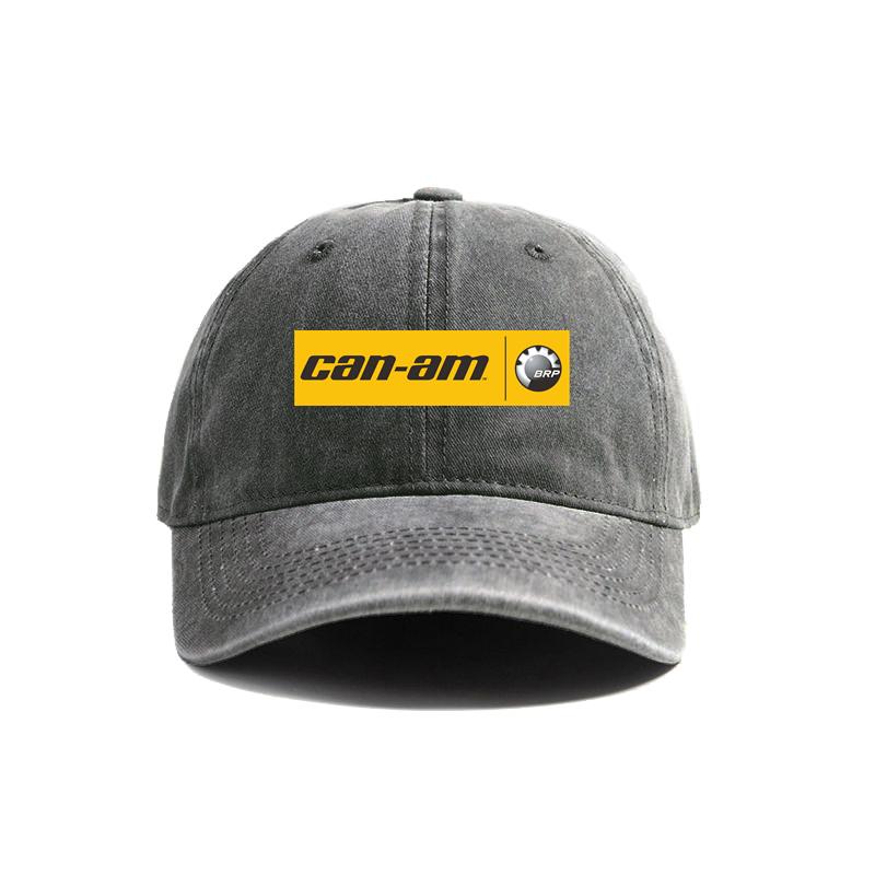 Can Am Team Baseball Cap Distressed Hats Cap Unisex Retro Outdoor Summer Adjustable Can Am Logo BRP Hat