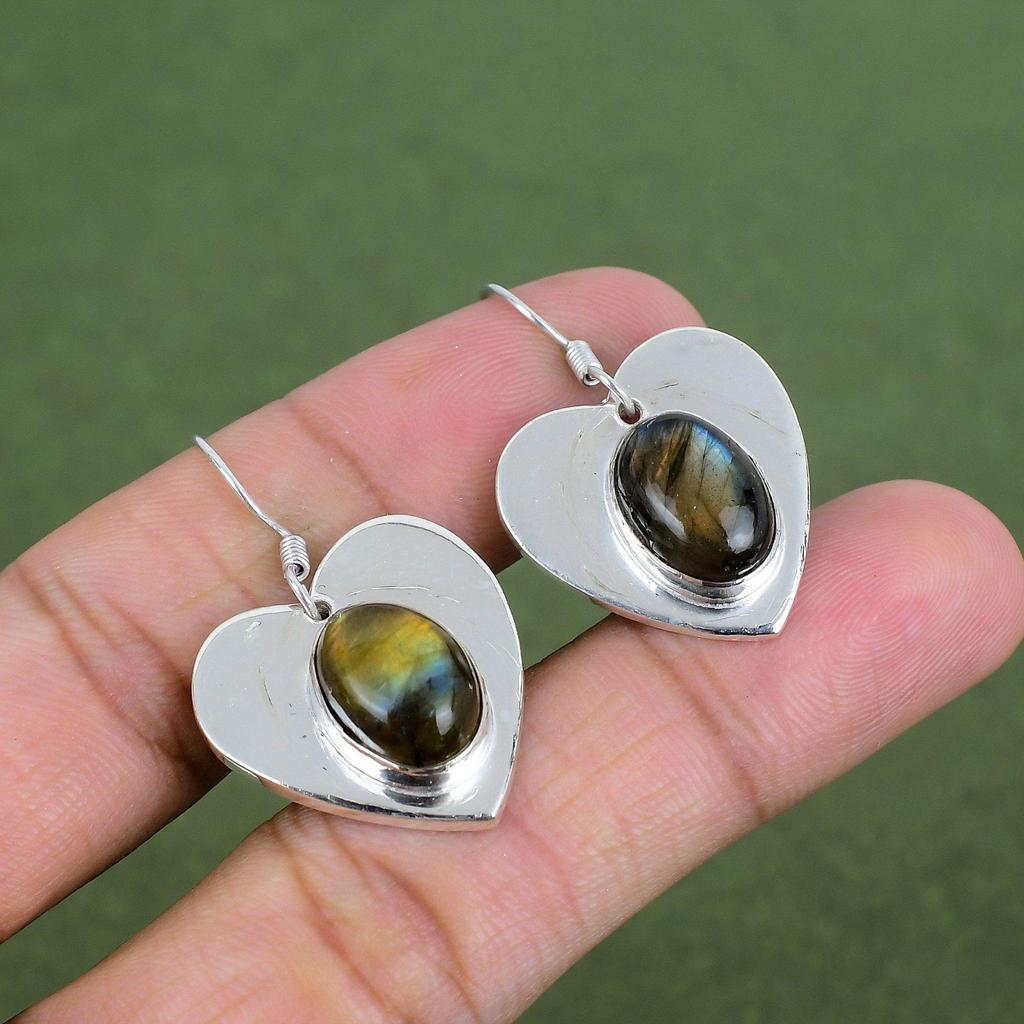 Boucle d'oreille Labradorite Boucle d'oreille Argent Sterling 925 Bijoux Délicats Boucles d'oreilles Faits Main Bijoux Pierre Précieuse Labradorite Boucle d'oreille Pendantes Cadeaux Pour Ami