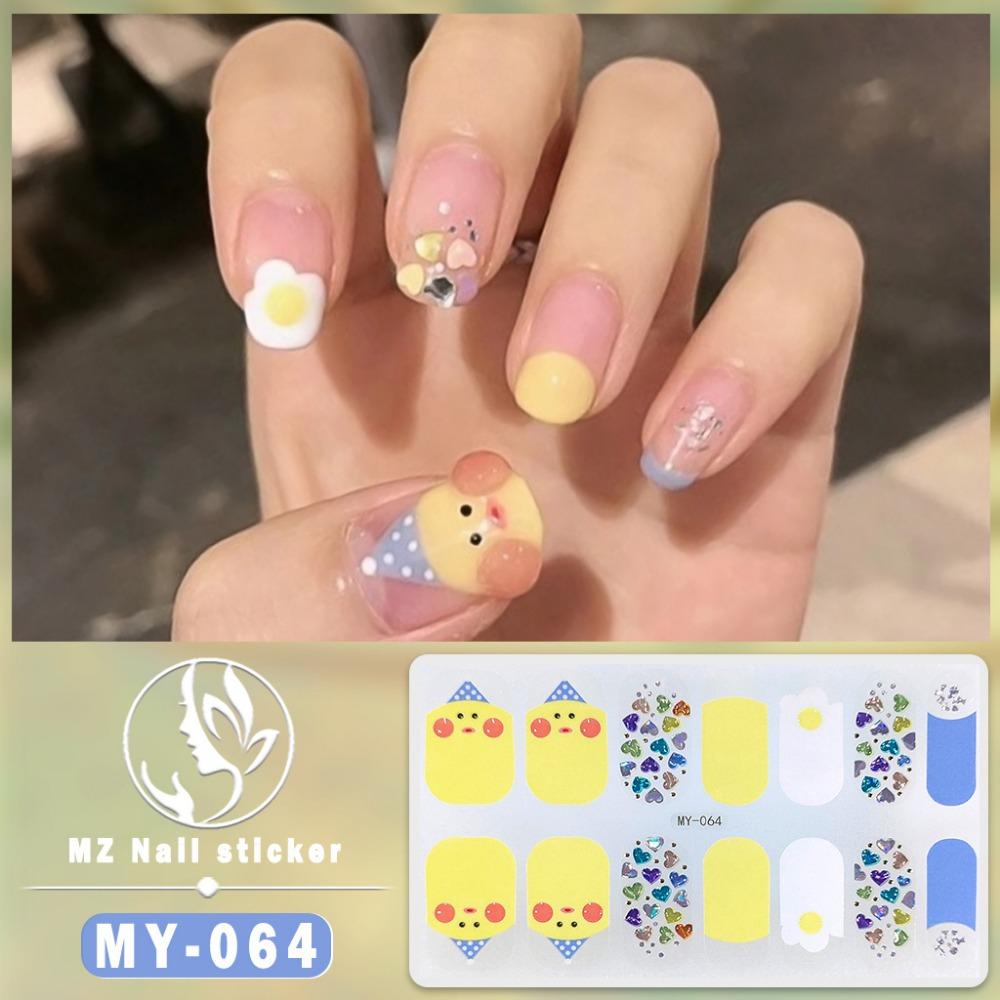 New Year's New Three-dimensional Waterproof No-bake Gel Nail Polish Film Full Sticker Ins Wind Nail Film Paper Nail Film
