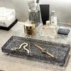 1pc S/L Large Capacity Desktop Storage tray,Transparent Glacier Texture Acrylic Tray Snack Sundries Organizer,suitable for Dressing Table,bathrooms.