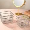 4pcs Stainless Steel Storage Baskets with Open Weave Design Multi-Purpose Organizer for Bathroom Kitchen Desk Storage Resistant