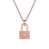 Shertz Lock Pendant Cubic Necklace (14k Gold Plated)