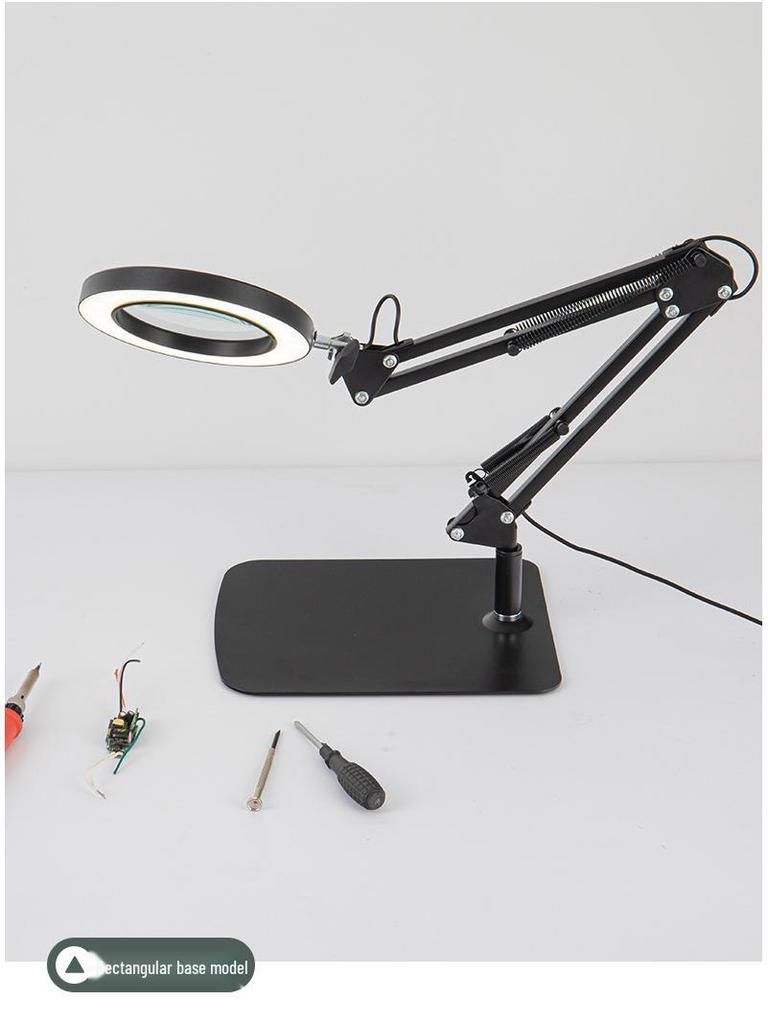 LED Long Arm Magnifying Desk Lamp for Reading, Study, and Maintenance Tasks