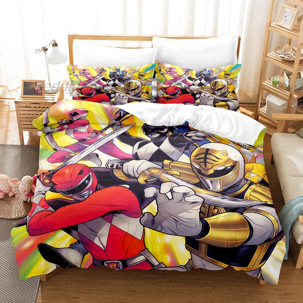 1995 Mighty Morphin Bedding Set Single Twin Full Queen King Size Bed Set Aldult Kid Bedroom Duvetcover Set 3D