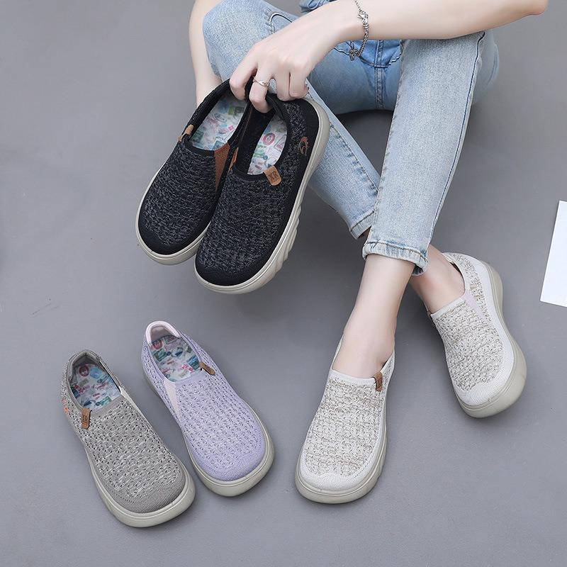 Women's Beijing Style Slip-On Cloth Shoes, Soft Sole Non-Slip Comfort Flats with Cushioned Insole, Breathable Casual Walking Shoes for Women