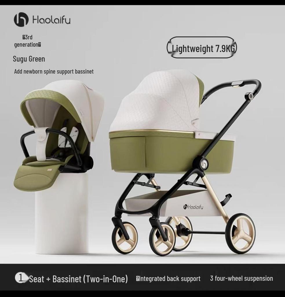 Convertible High Landscape Baby Stroller: Lightweight, Foldable, for Infants & Toddlers Aged 0-3 Years