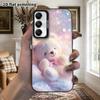 Phone Case: 2D Flat Samsung Galaxy A34 A35 M05 M06 S20 S22 S21 FE Plus 5G Protective Case, Couple Style, Glitter Bear, Christmas and Halloween Gift