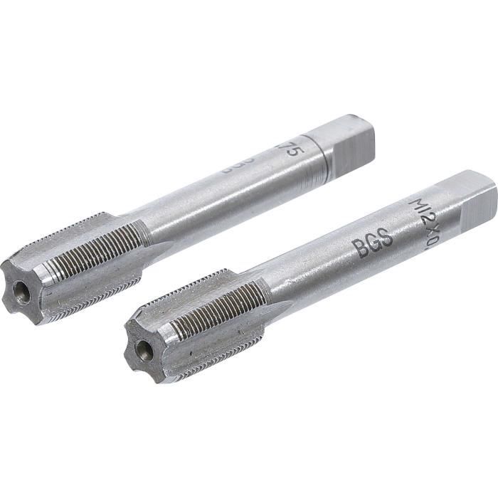 Outil de taraudage et filage - BGS - M12 x 0,75 - Acier GCr15 - 2 pièces