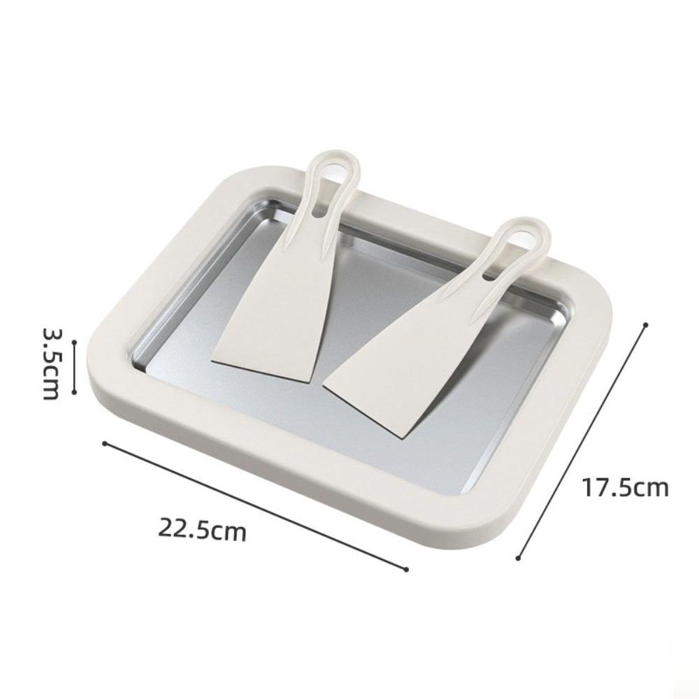 

Компактная машинка для ролл-мороженого, многофункциональный жареный поднос для льда, тарелка для приготовления мороженого, для вечеринки White-SS304