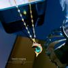 Simple Temperament Zircon Dolphin Blue Clavicle Chain Small Retro Necklace Female