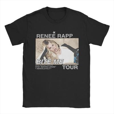 Unisex S TShirts Renee Rapp Tour Bite Me Funny Cotton Tee Shirt Short Sleeve T Shirt Crewneck Tops Plus Size