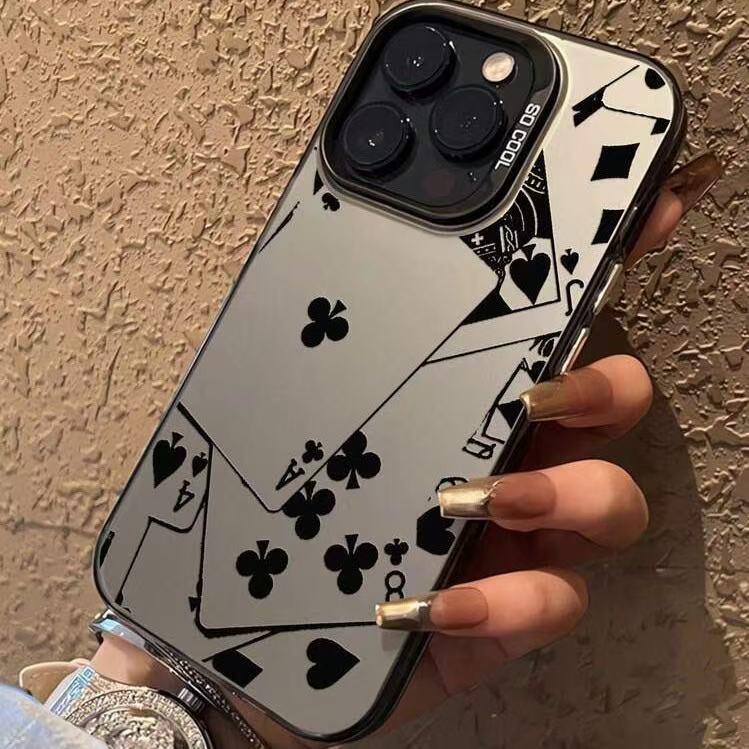 Poker Theme Playing Cards Phone Case for iPhone 12-17 Pro/Pro Max