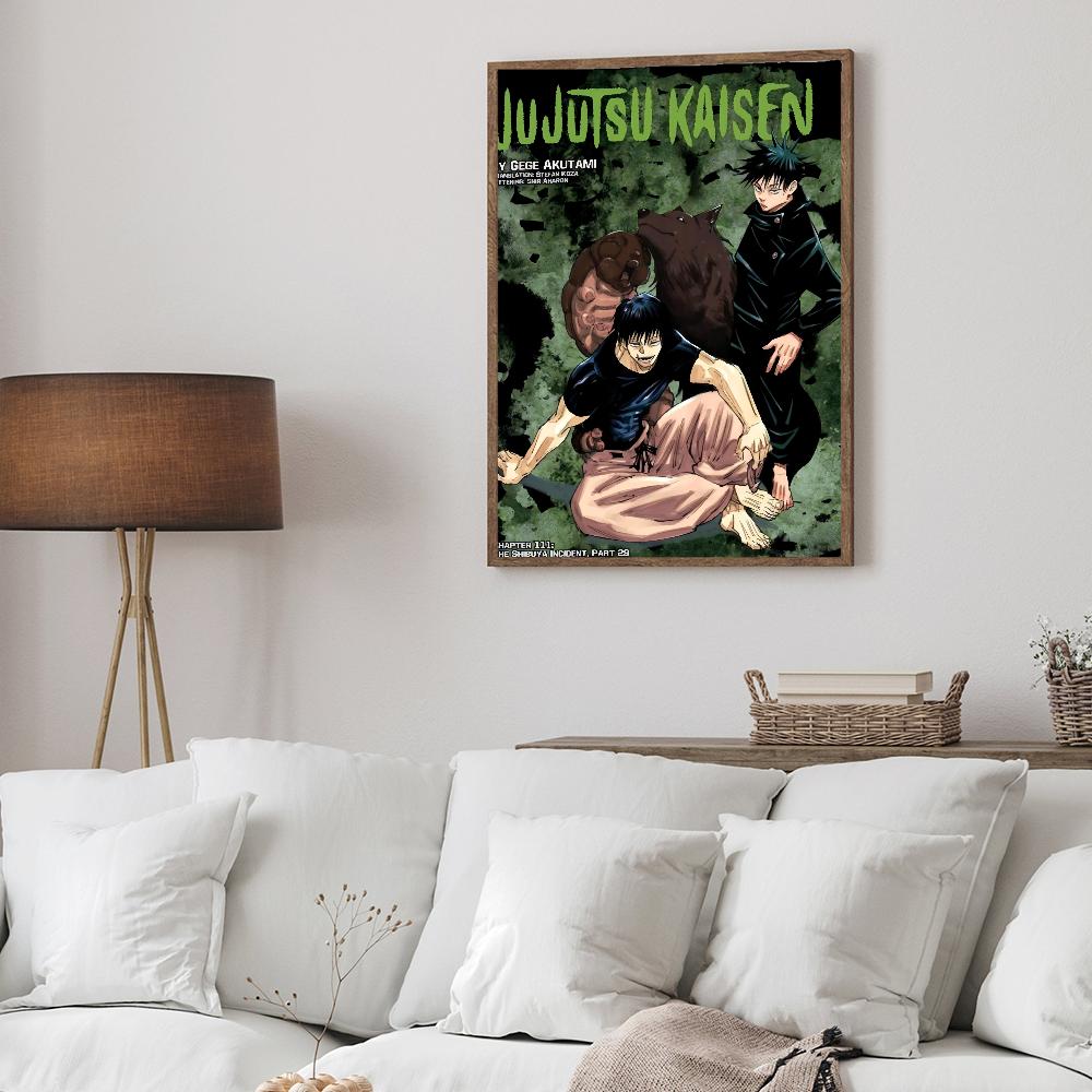 Amine Jujutsu Kaisen DIY Sticky Poster Fancy Wall Sticker for Living Room Bar Decoration Wall Decor