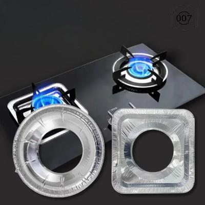 Ustensiles de cuisine jetables en aluminium Protection Brûleur à gaz Gaz de protection Doublure Toit Tapis propre Accessoires de cuisine 10 pièces Protection de cuisinière à gaz Couvercle