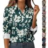 Women's Button Down Prints Shirt Long Sleeve Shirt Business Work Tops Casual With Pockets Jacket