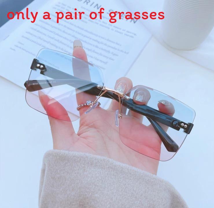Small Red Book Fashion Sunglasses Women Uv385 No Frame Edge Sun Shades For Travel And Parties