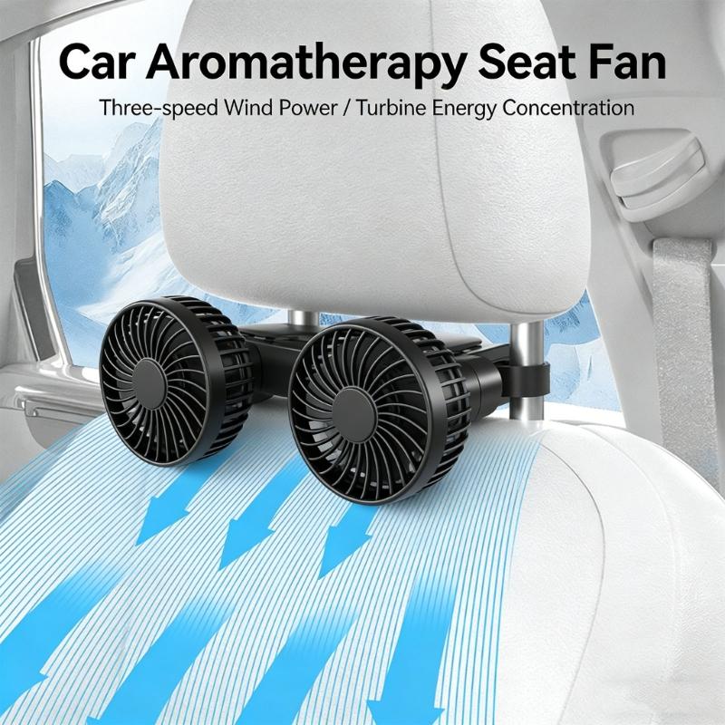 USB Powered Twin Rotation Car Fan With 3 Speed Preferences And Modified Air For Better Driving Comfort