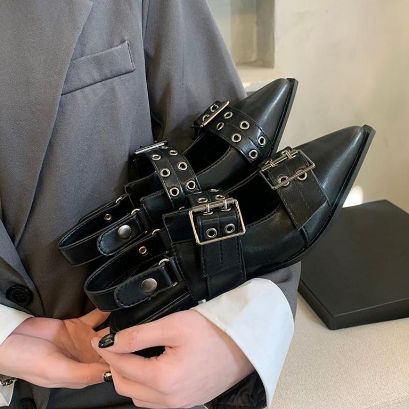 2025women's sandals summer Ballet flats women Pointed rivet single shoe Platform Women Sandals zapatos de mujer tendencia