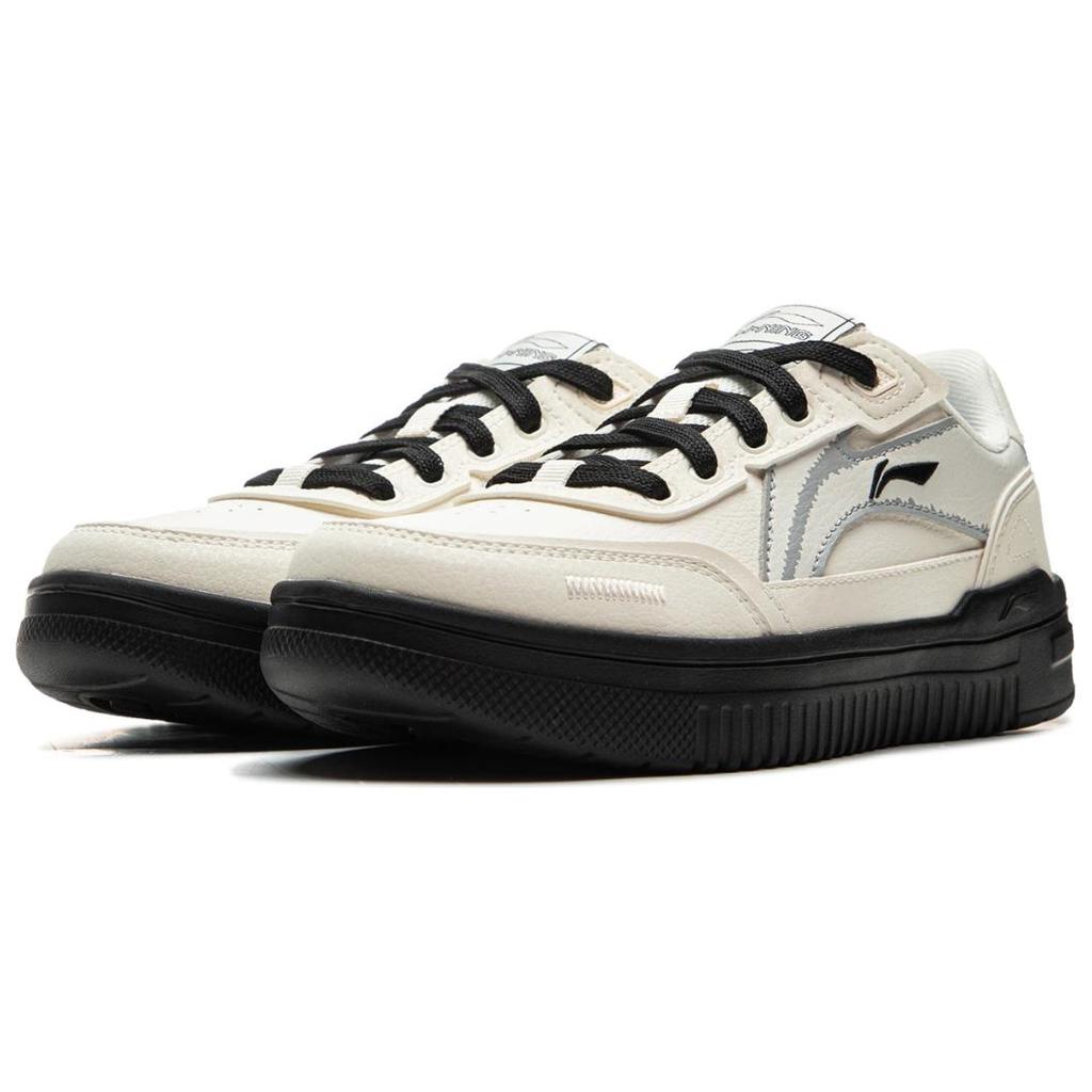Li Ning Qing Yun Classic Retro Soft Comfortable Thick Sole Height Increasing Resilient Wear Resistant Shock Absorbing Low Top Skate Shoes AGCU308-4