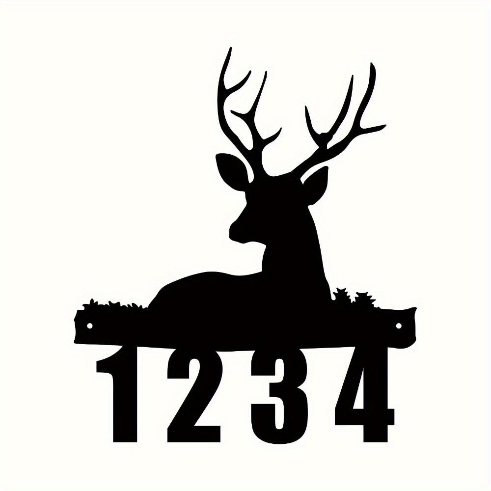 Exclusive Personalized Art Deco Deer Metal Wall Art Address Plaque Durable for Outdoor Spaces Ideal for Thanksgiving Decor 30cm