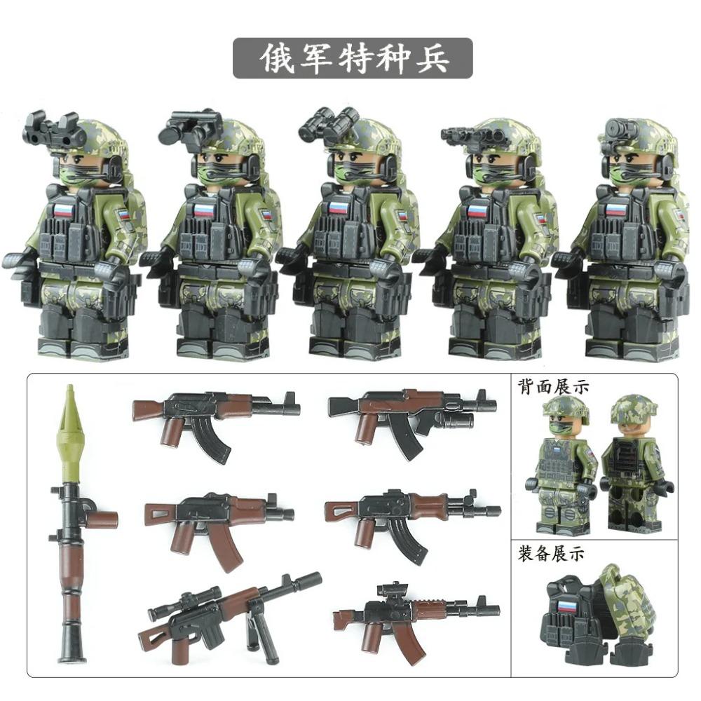 High military US special forces soldiers green beret army weapons miniature building block puzzle birthday gift world war ii