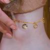 Round smiley face fringed bracelet fashion high sense anklet light luxury temperament niche personality design jewelry women