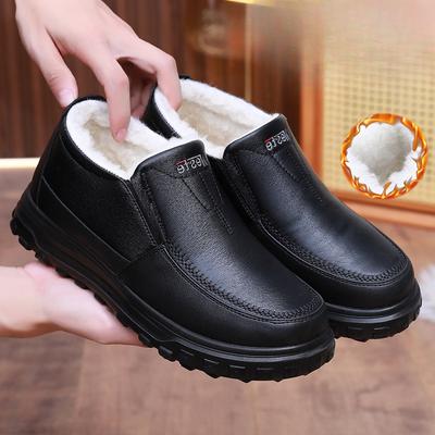 Herren Winterstiefeletten mit Kunstfellfutter, warm, wasserabweisend, kurze Stiefeletten, rutschfest, Halbschuhe für Herren, bequeme Arbeits-Sneaker