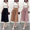 Chiffon High-Waist Weitbeinige Plissierte Culottes: Damen Sommer Casual Plus-Size Hose.