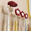 Cartoon Bathroom Toothbrush Holder Wall Mounted Toothpaste Rack Punch-Free Tooth Brush Storage Holder Bathroom Accessories